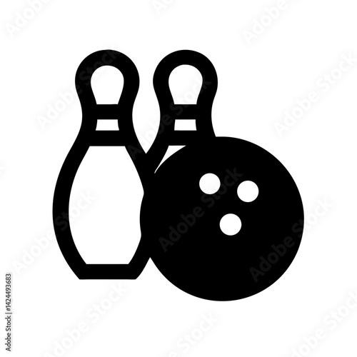 Icon of a bowling ball and pins representing the sport