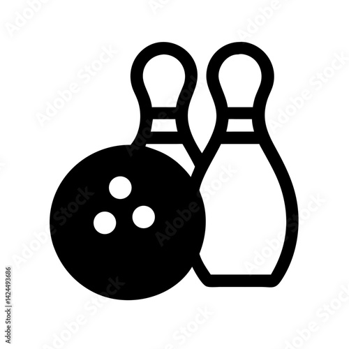 Icon of a bowling ball and pins representing the sport