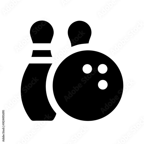 Icon of a bowling ball and pins representing the sport