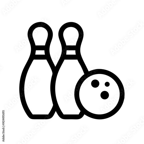 Icon of a bowling ball and pins representing the sport