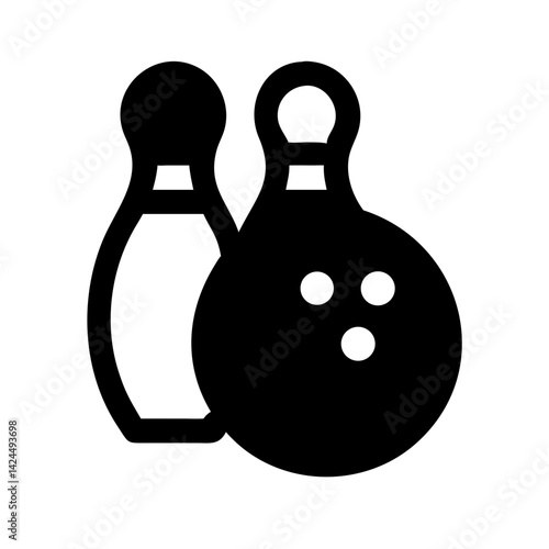 Icon of a bowling ball and pins representing the sport