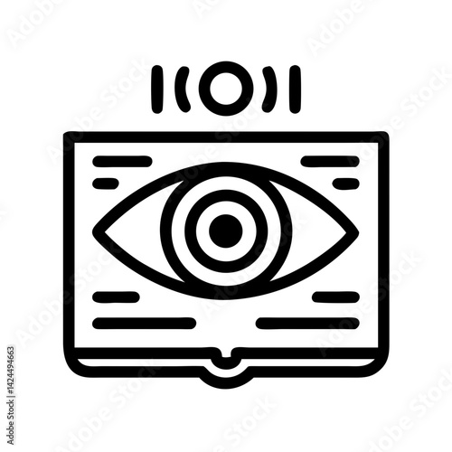 Eye Over Book Icon Representing Content Visibility and Readability Monitoring