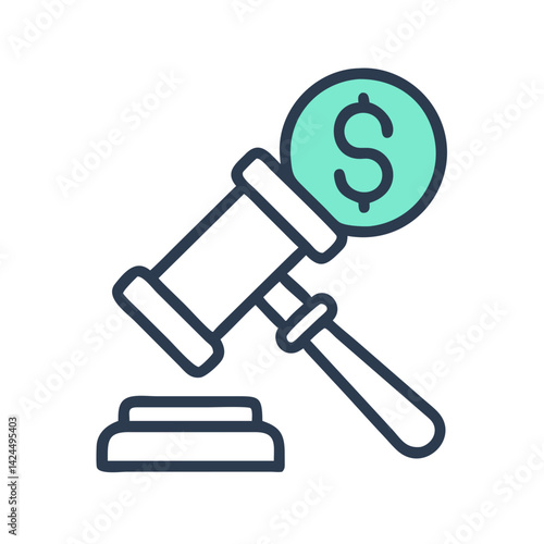 Gavel with Dollar Icon Representing Ethical Business and Financial Justice