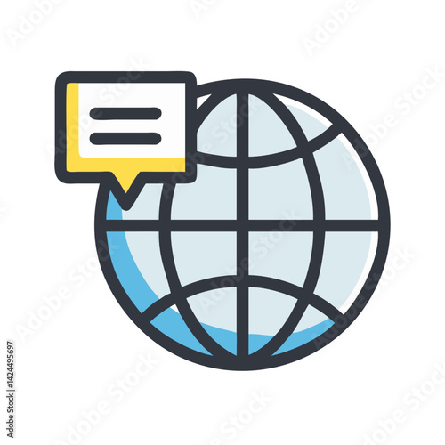 Globe Icon Representing Global Language Learning and Multilingual Education