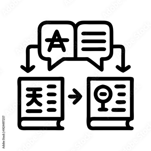 Language Comprehension Icon Representing Translation and Linguistic Understanding