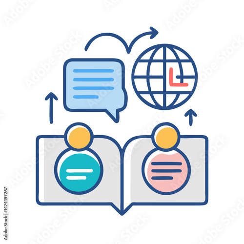 Language Comprehension Icon Representing Translation and Linguistic Understanding