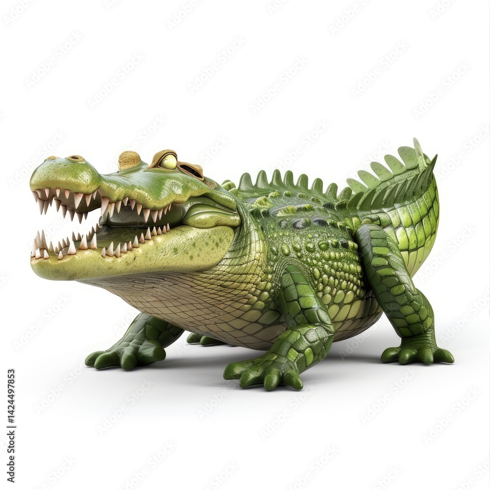 Cartoon alligator with wide-open mouth. Cartoon alligator with wide-open mouth.