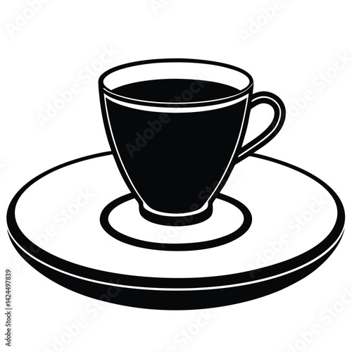 A Close Up of an Espresso Cup on a Cafe Table