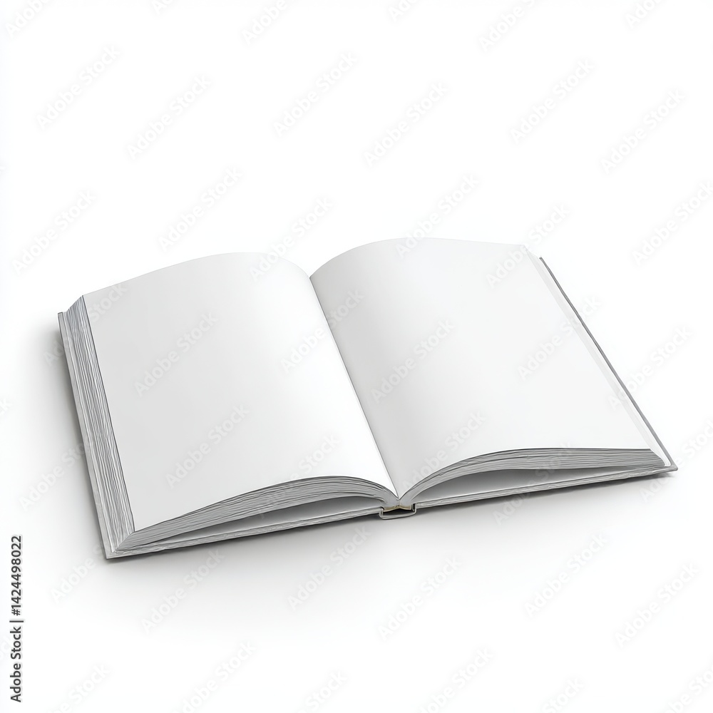 Open book with blank pages isolated on white background Open book with blank pages isolated on white background