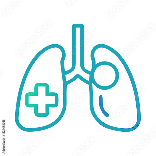 Lungs with Plus Icon Representing Pulmonary Health and Respiratory Wellness