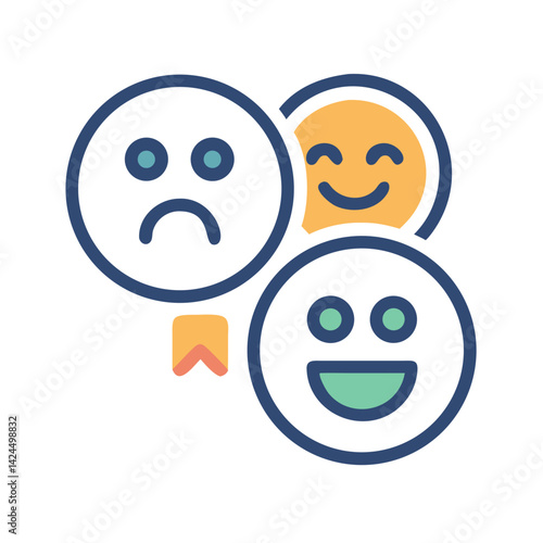 Mixed Emotions Icon Representing Feedback and Sentiment Expression
