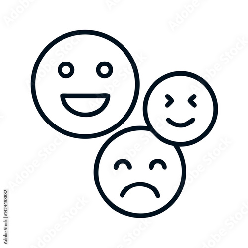 Mixed Emotions Icon Representing Feedback and Sentiment Expression