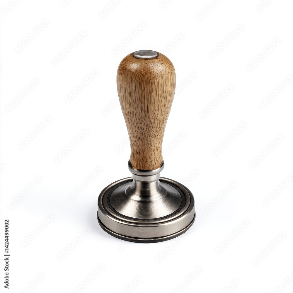 Metal and wood stamp isolated on white background Metal and wood stamp isolated on white background