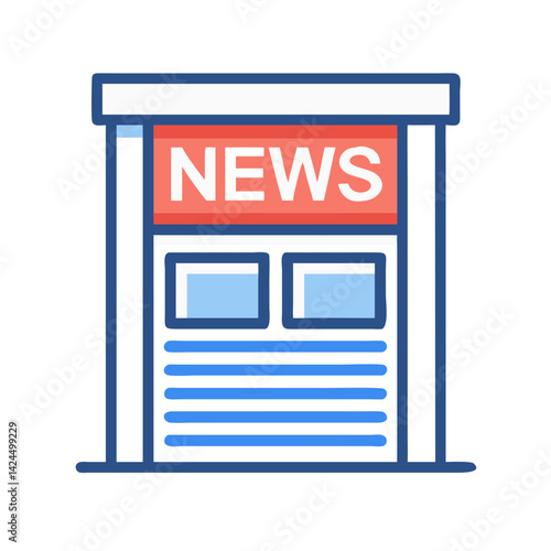 News Stand Icon Representing Published Media and Information Distribution