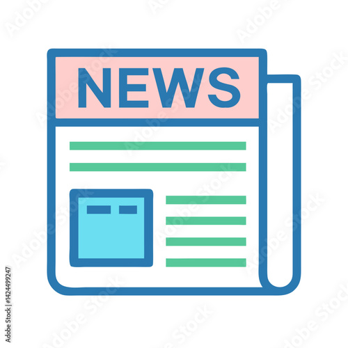 News Stand Icon Representing Published Media and Information Distribution