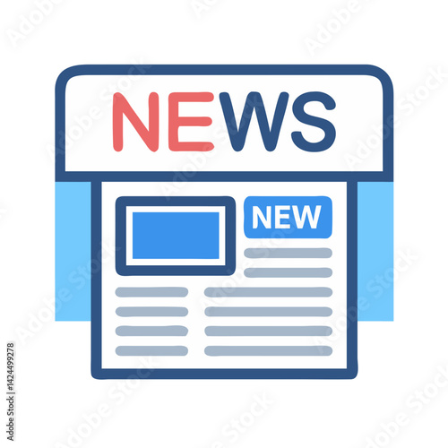 News Stand Icon Representing Published Media and Information Distribution