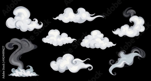 set of smoke and clouds