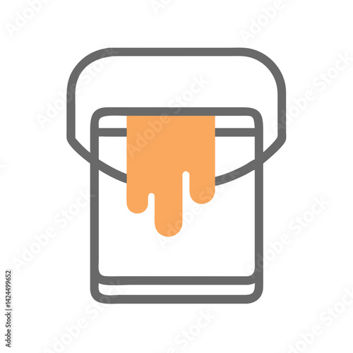 Paint Bucket Icon Representing Fill Tool for Design and Color Application