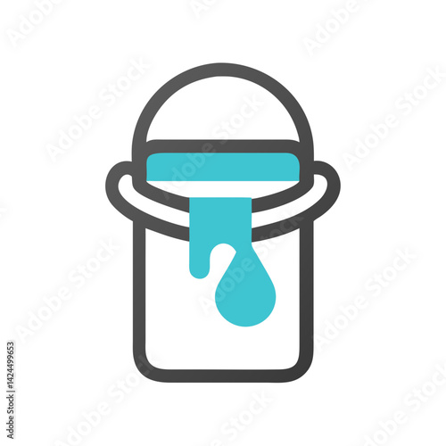 Paint Bucket Icon Representing Fill Tool for Design and Color Application