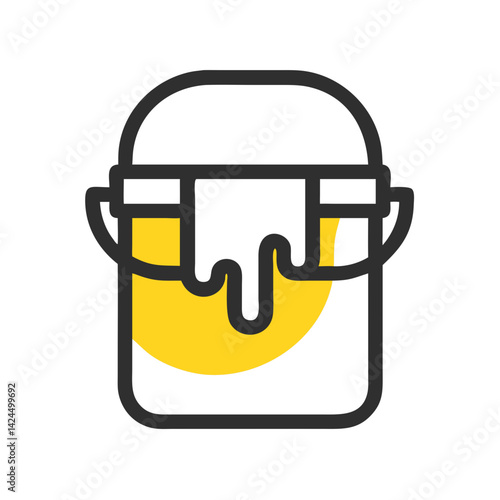 Paint Bucket Icon Representing Fill Tool for Design and Color Application