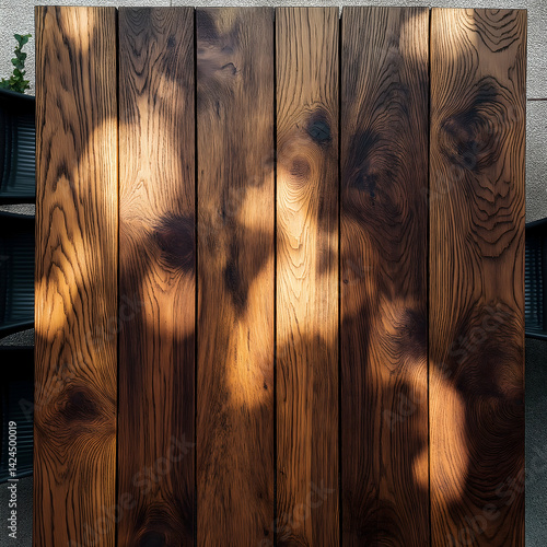 Obraz na płótnie Flat Lay of Wooden Table with Natural Finish – Top Down Perspective w salonie