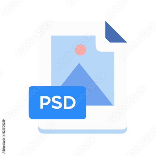 PSD File Icon Representing Photoshop Document Format and Editable Design
