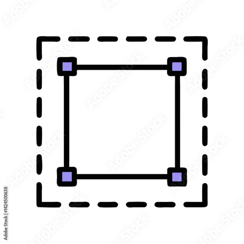 Selection Box Icon Representing Bounding Area Tool and Graphic Editing Control