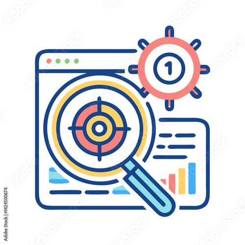 SEO Keywords Icon Representing Targeted Word Optimization and Search Ranking