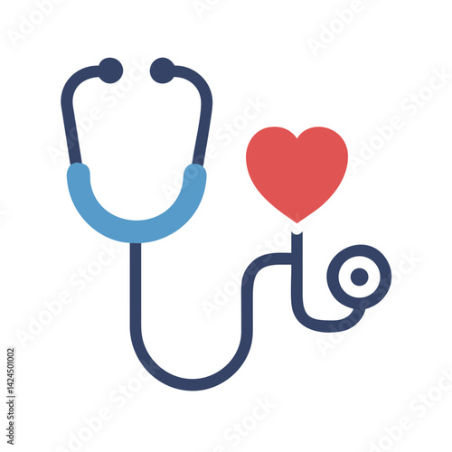Stethoscope Icon Representing Physical Health and Medical Examination