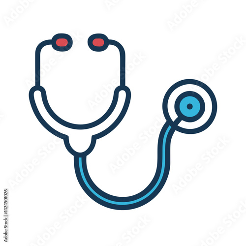 Stethoscope Icon Representing Physical Health and Medical Examination