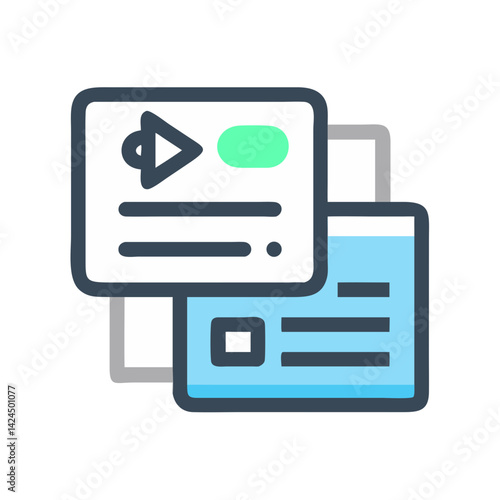 Subtitle Block Icon Representing Video Subtitling and Text Translation