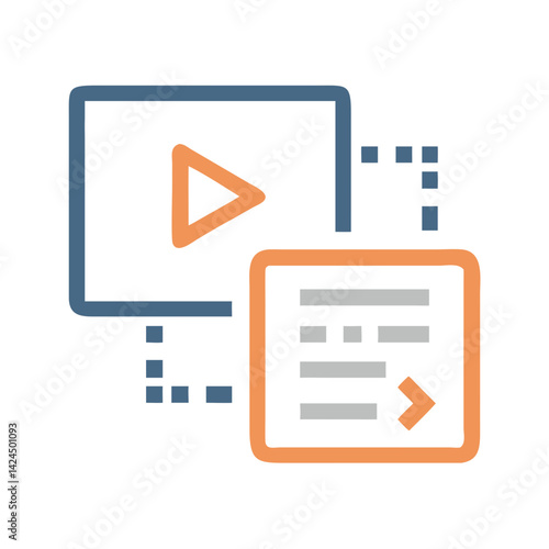 Subtitle Block Icon Representing Video Subtitling and Text Translation