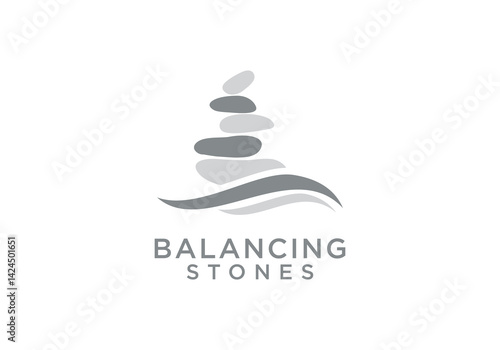 balance stone logo design vector. balance stone design template, balance logo icon, harmony and balance concept, simple harmony logo design vector illustration. balance stone design template, balance 