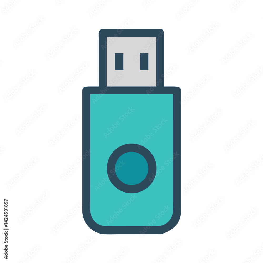 USB Drive Icon Representing Portable Design File Storage and Data Transfer USB Drive Icon Representing Portable Design File Storage and Data Transfer