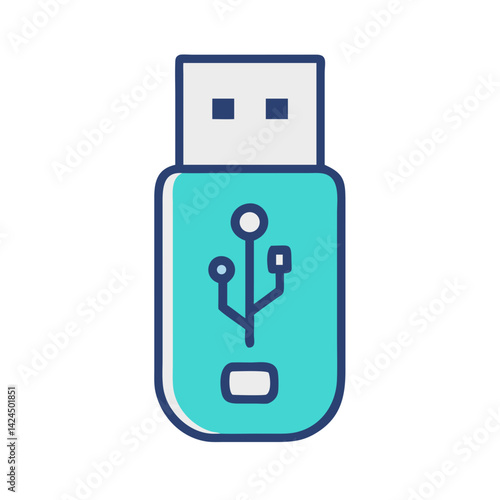 USB Drive Icon Representing Portable Design File Storage and Data Transfer