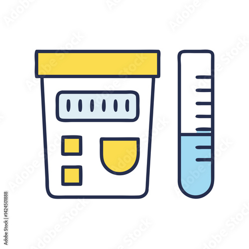 Urine Test Strip Icon Representing Diagnostic Testing and Medical Analysis