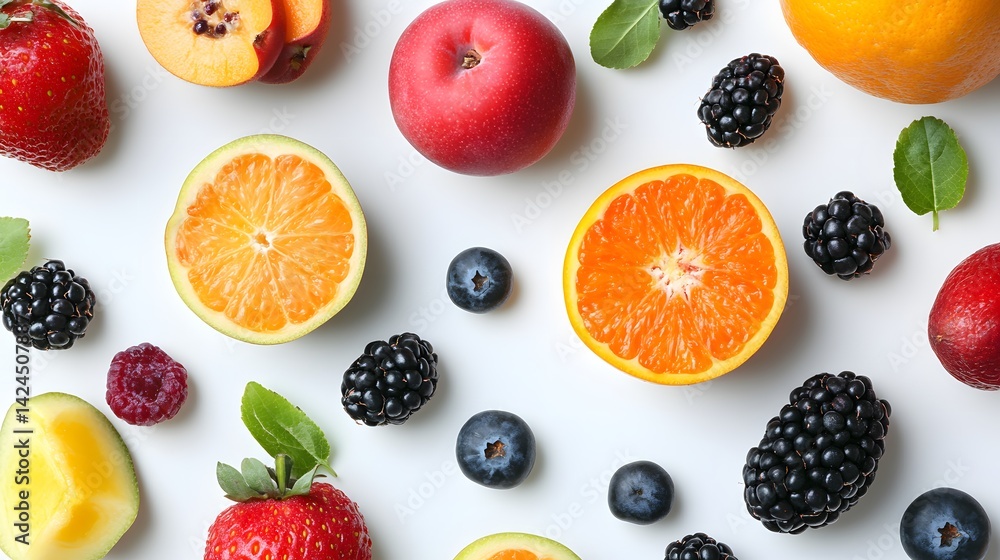 Fresh fruit pattern showing healthy eating and lifestyle choices Fresh fruit pattern showing healthy eating and lifestyle choices