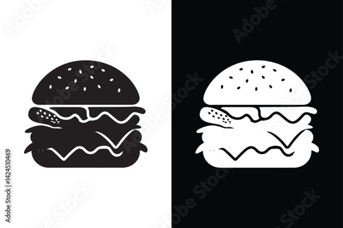Cheese Burger icon vector on White Background ,Vector Art Illustration on white background.