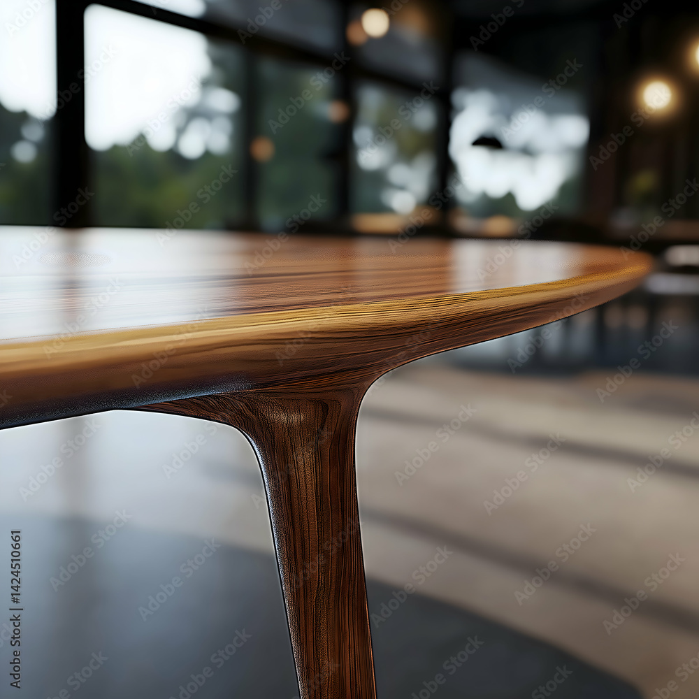 Luxury Wooden Dining Table with Carved Legs and Polished Finish – High-End Interior