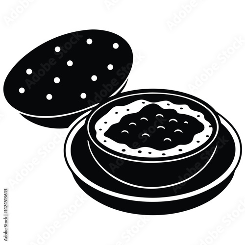 A Plate of Traditional Indian Curry with Naan Bread