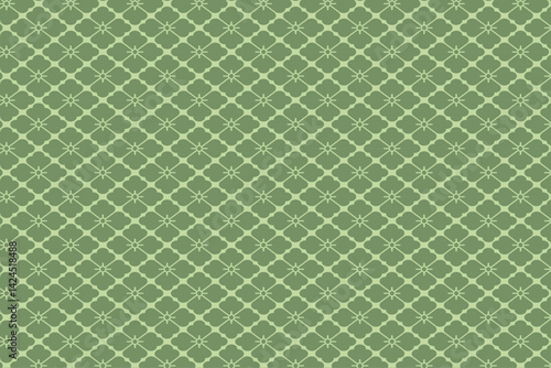 Japanese Traditional Hanabishi Pattern Olive Green