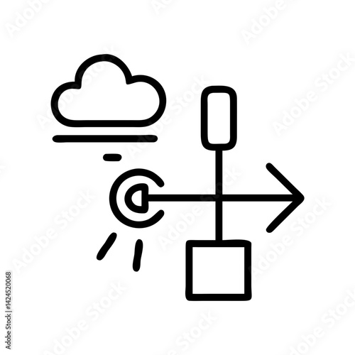 Smart Home Weather Station Icon Design in Minimalist Style  