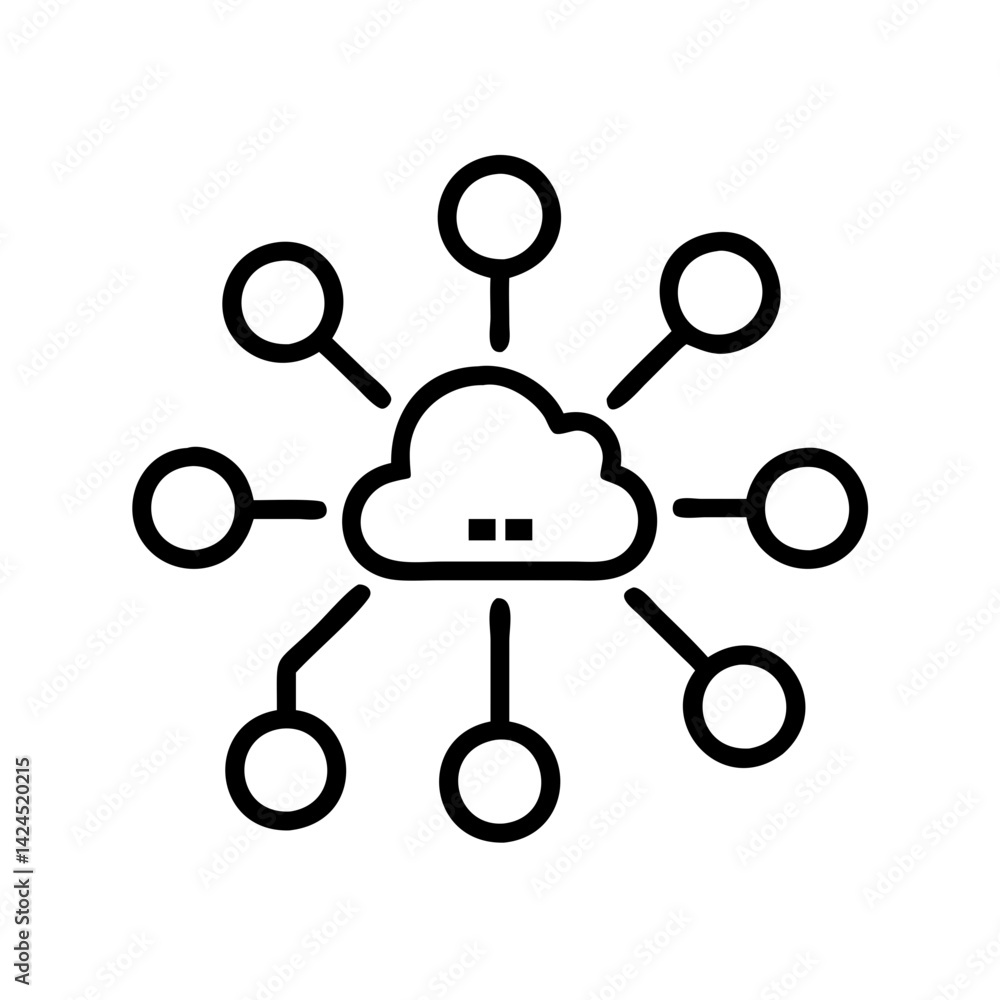 Smart Home Network Connection Icon Illustration Smart Home Network Connection Icon Illustration