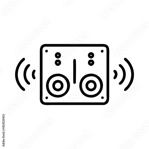 Smart Home Sound System Icon Design in Minimalist Style  