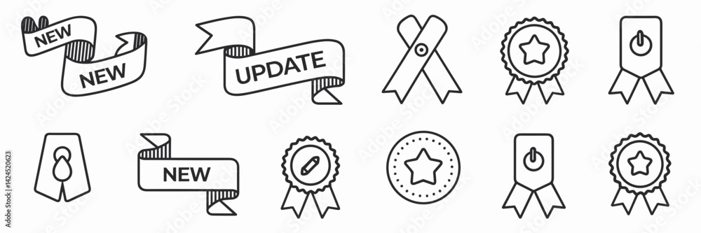 Vector sheet of ribbon icons with Vector sheet of ribbon icons with