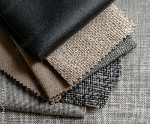 Obraz na płótnie Fabrics stacked elegantly for interior design selection w salonie