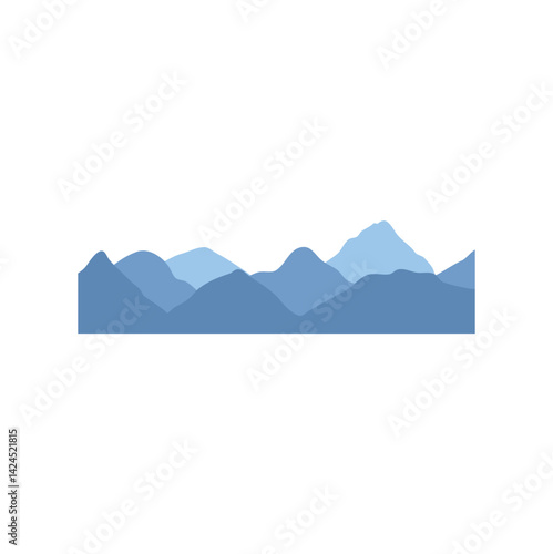 Blue mountain landscape illustration 