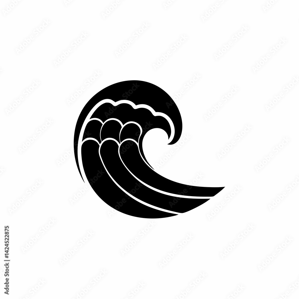 Fototapeta premium creative details Ocean Wave Icon vector Illustration
