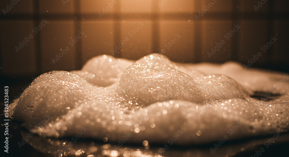 Fototapeta premium Macro Close-Up of Soap Suds or Foam Texture in Sepia Tone
