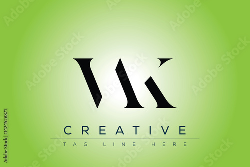 VAK abstract letter logo design. This logo is designed by three abstract letters.